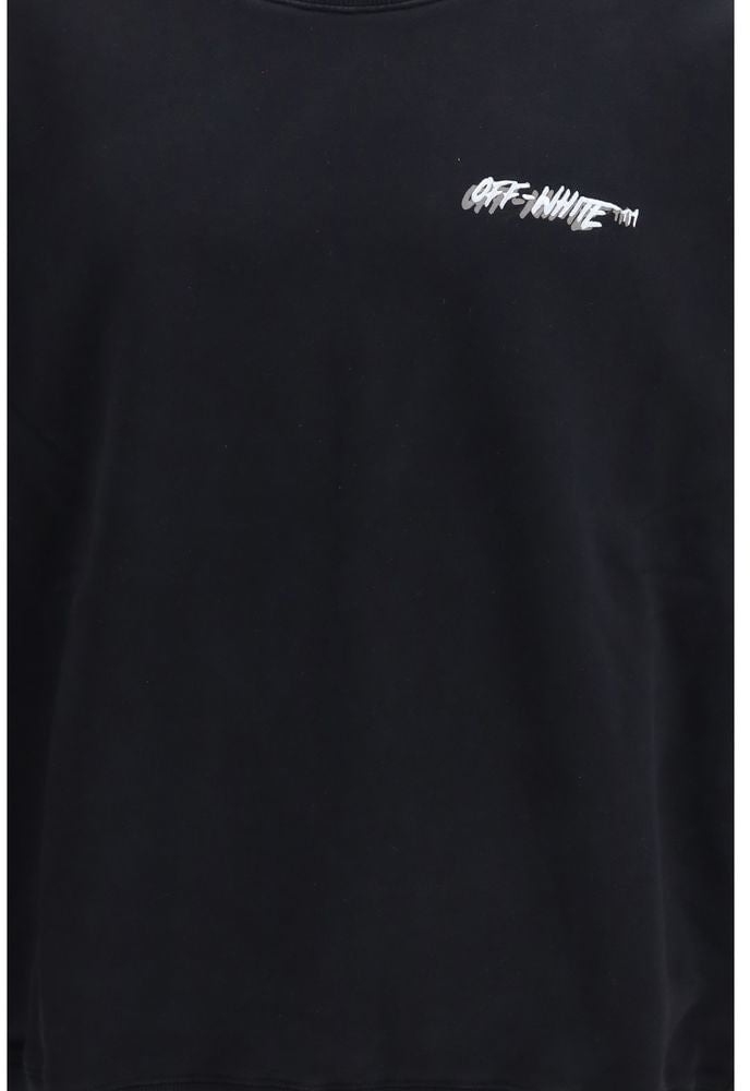 Off-White Black Cotton Sweatshirt Beige