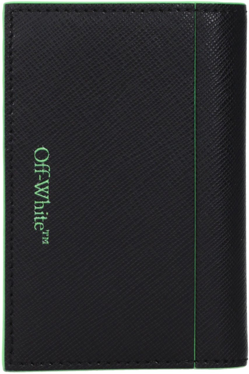 OFF-WHITE Off-White Black Leather Cardholder Zwart