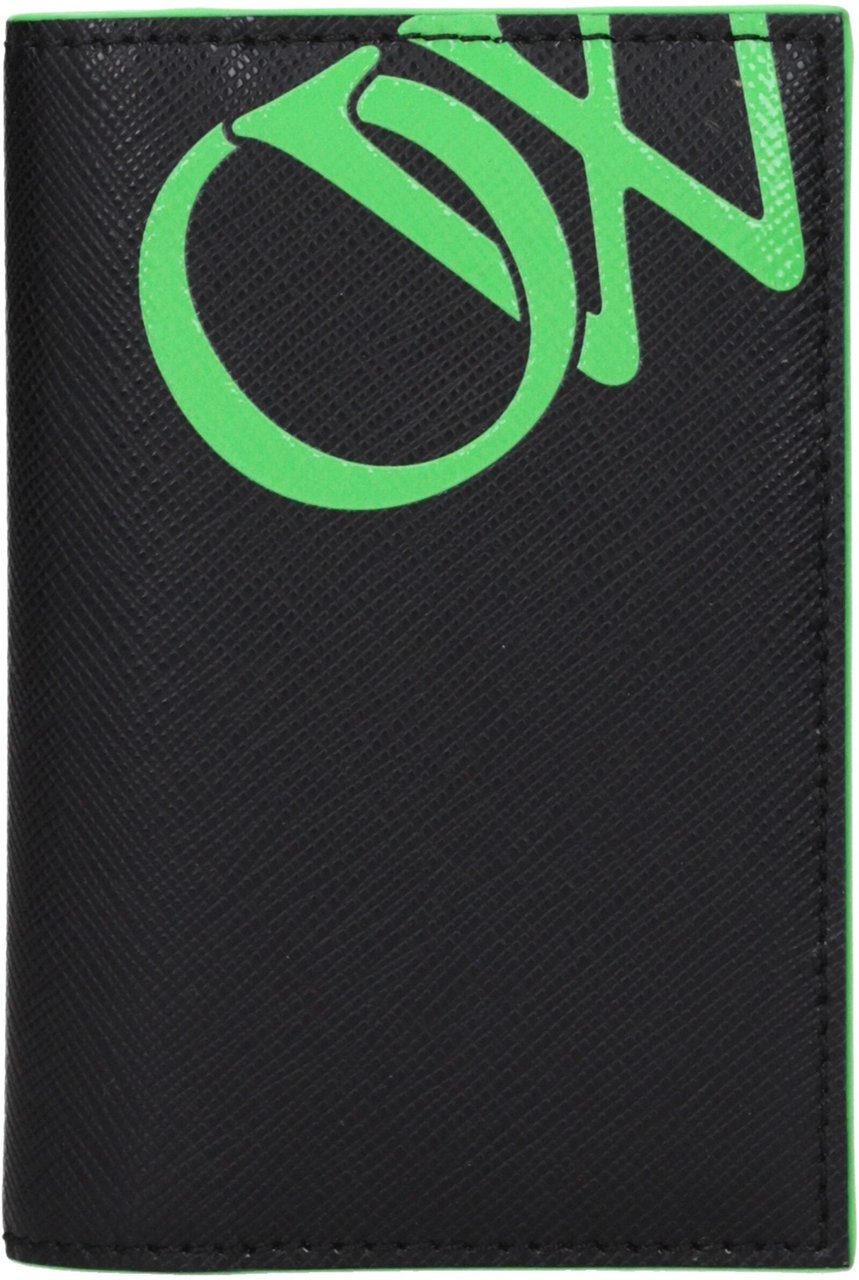 OFF-WHITE Off-White Black Leather Cardholder Zwart