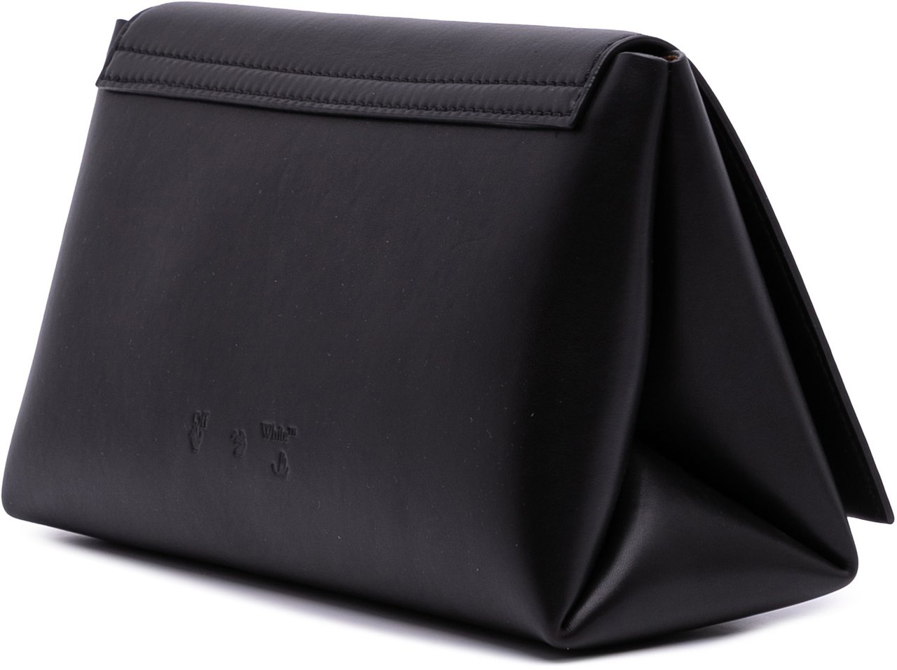 OFF-WHITE Leather Nail Clutch Zwart