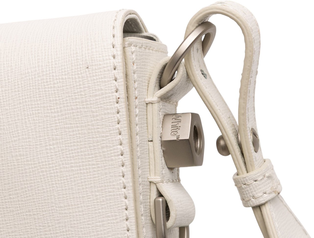 OFF-WHITE Mini Leather Binder Clip Flap Bag Wit