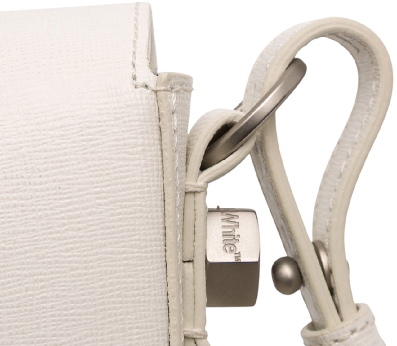 OFF-WHITE Mini Leather Binder Clip Flap Bag Wit
