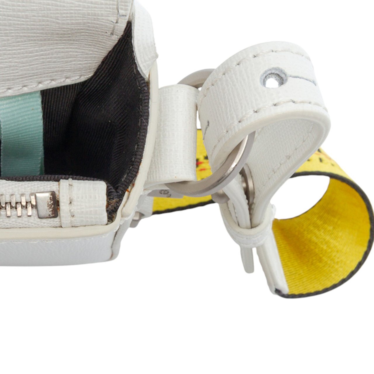 OFF-WHITE Mini Leather Binder Clip Flap Bag Wit