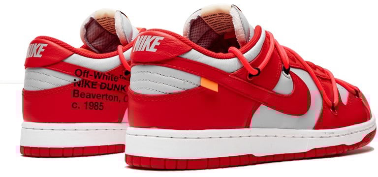 OFF-WHITE Nike Off-White Dunk Low University Red Grijs