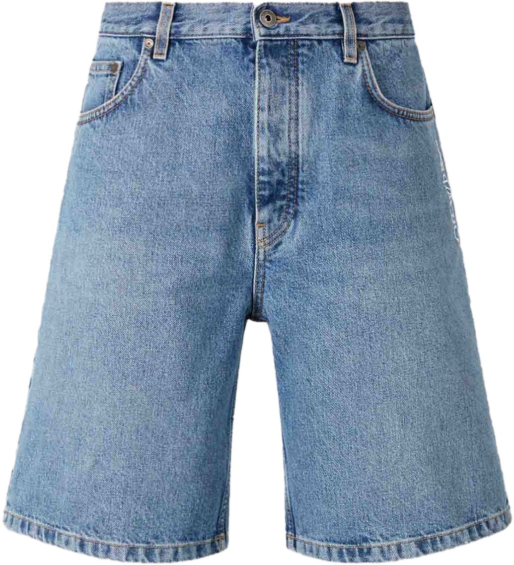 OFF-WHITE HALF ARROW DENIM SHORTS Blauw