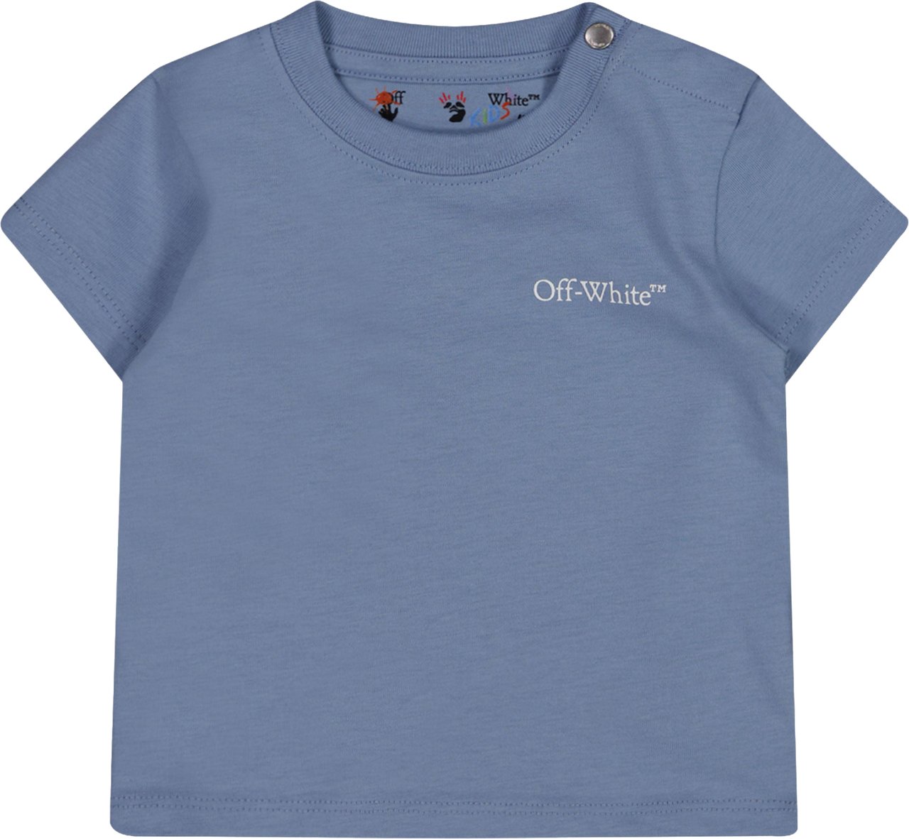 Off-White Baby Jongens T-Shirt In Licht Blauw Blauw