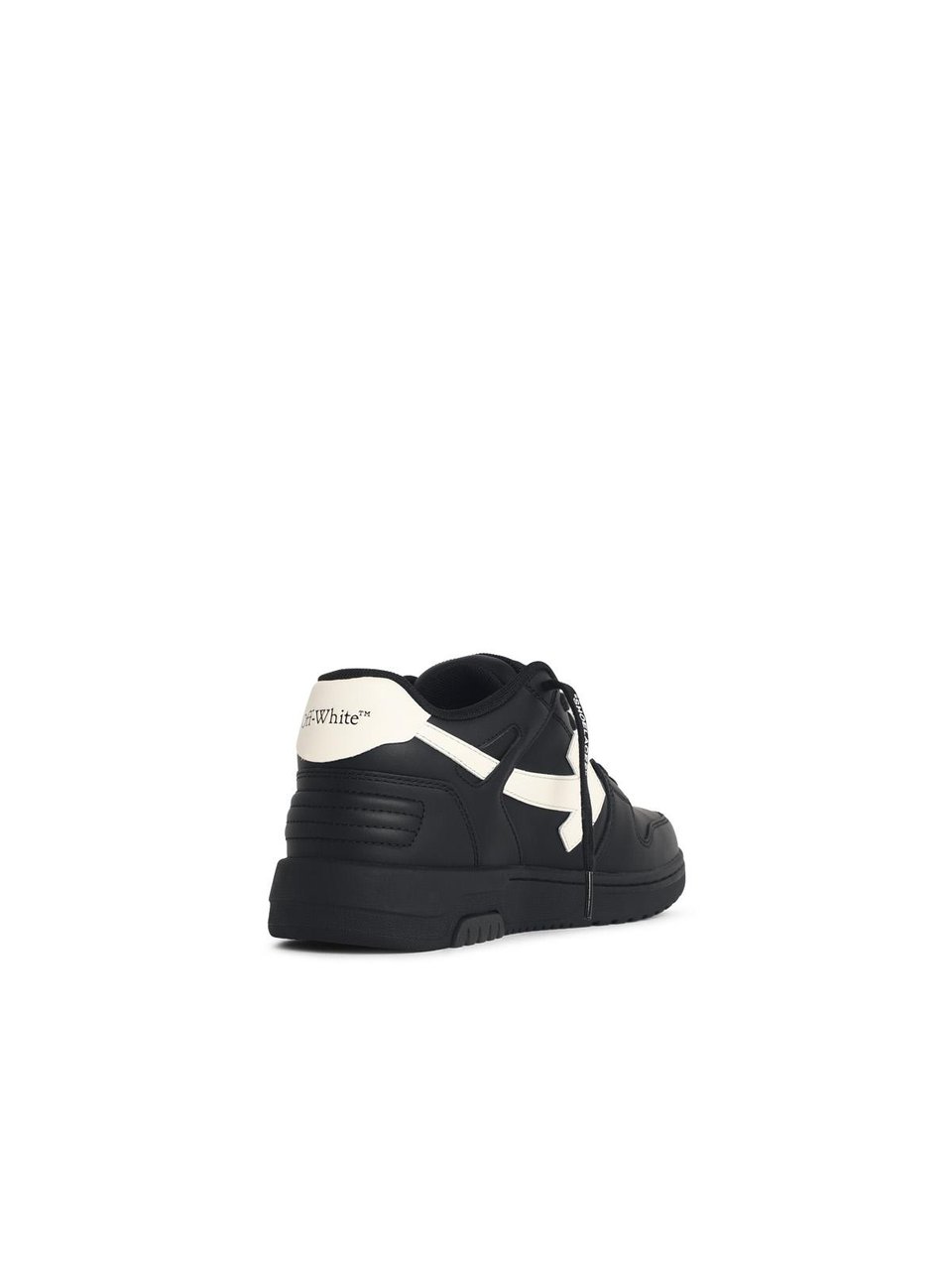 OFF-WHITE 'Out Of Office' Black Leather Sneakers Zwart