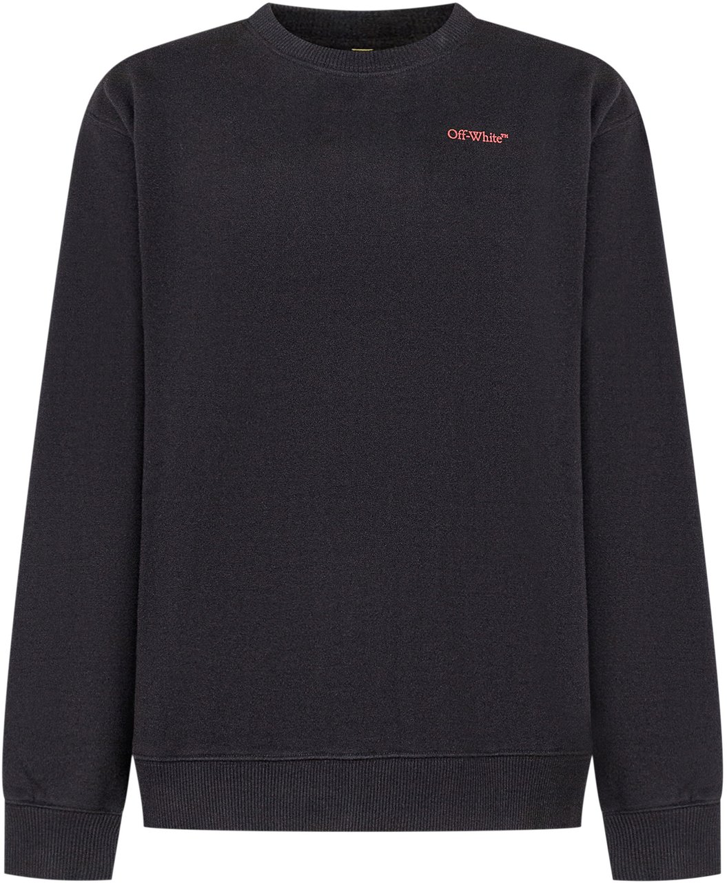 OFF-WHITE Off-White Kids Felpa Nera con Logo Rosa Zwart