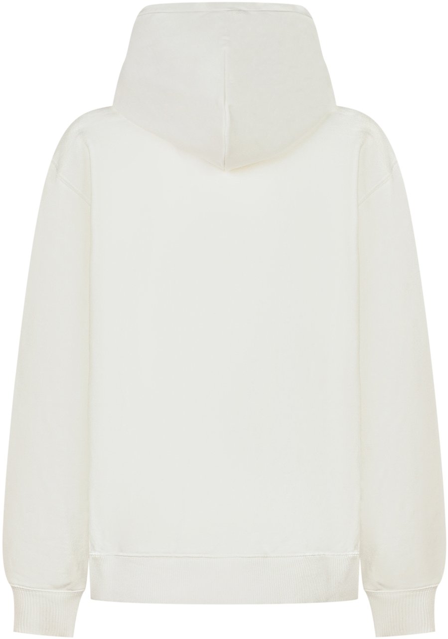 OFF-WHITE Off-White Kids Felpa Hoodie con Logo Dipinto Wit