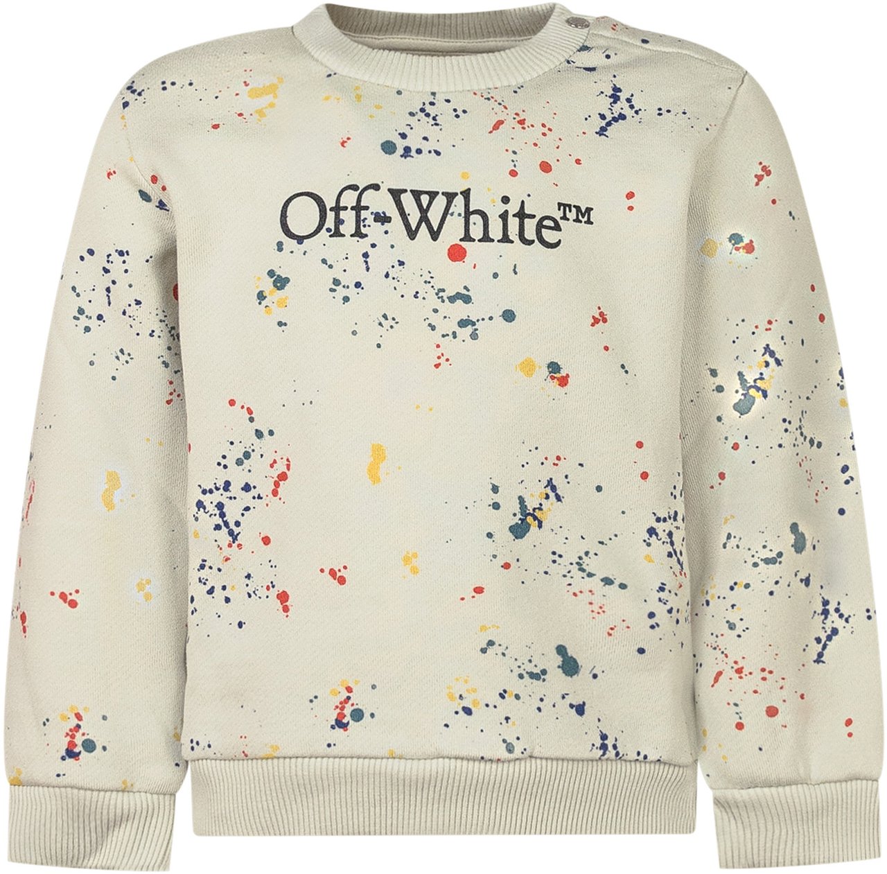 OFF-WHITE Off-White Felpa Bambino con Logo e Schizzi Multicolor Grijs