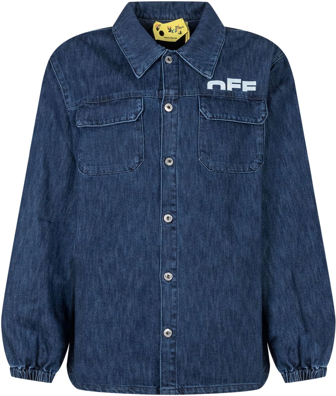OFF-WHITE Off-White Camicia in Denim con Logo Stampato Blauw