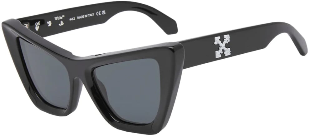 OFF-WHITE Edvard Arrow Logo Sunglasses Zwart