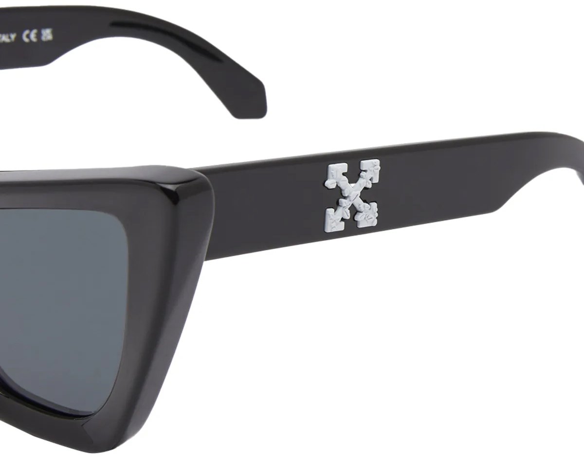 OFF-WHITE Edvard Arrow Logo Sunglasses Zwart