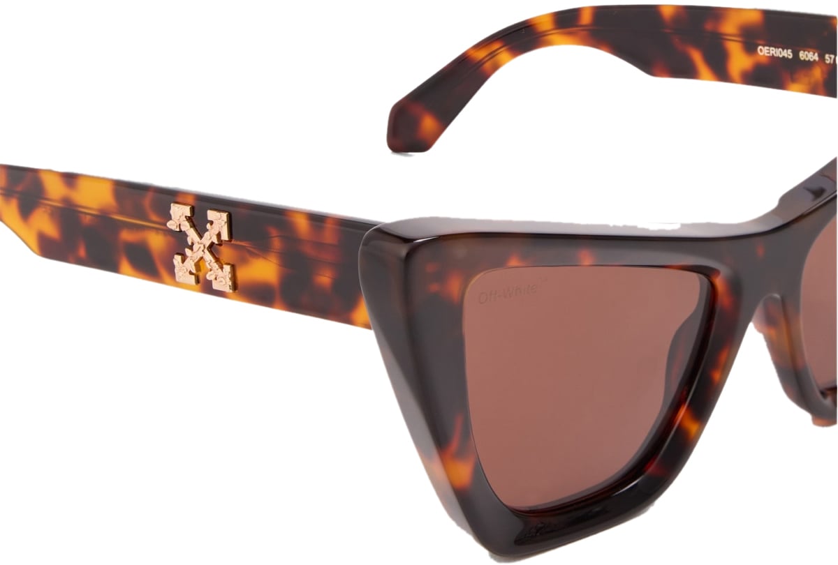 OFF-WHITE Edvard Arrow Logo Sunglasses Bruin