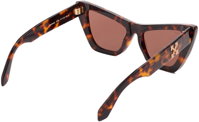 OFF-WHITE Edvard Arrow Logo Sunglasses Bruin