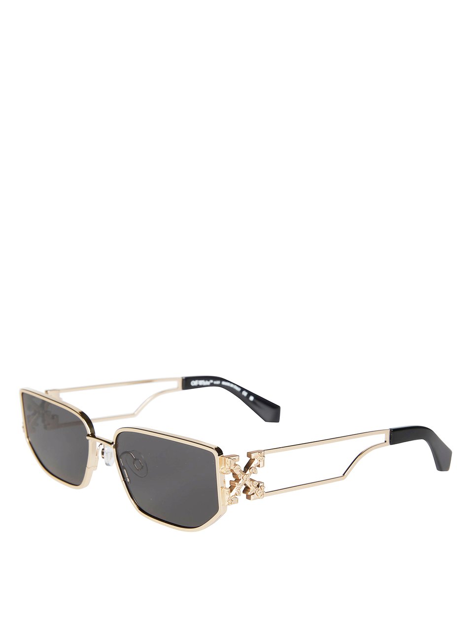 OFF-WHITE Gold Allen Metal Double Wire Sunglasses Grijs