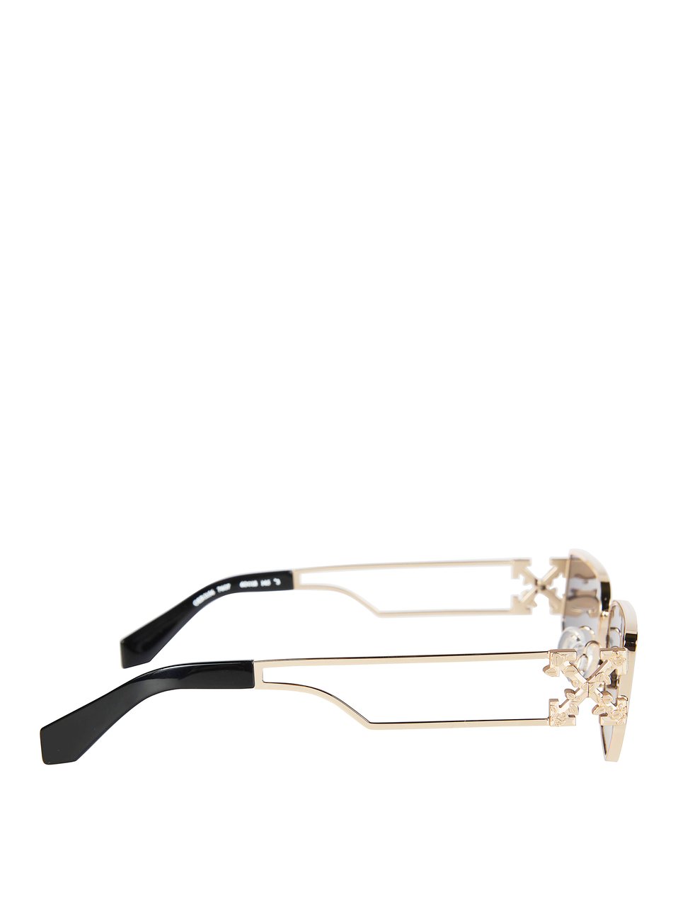 OFF-WHITE Gold Allen Metal Double Wire Sunglasses Grijs