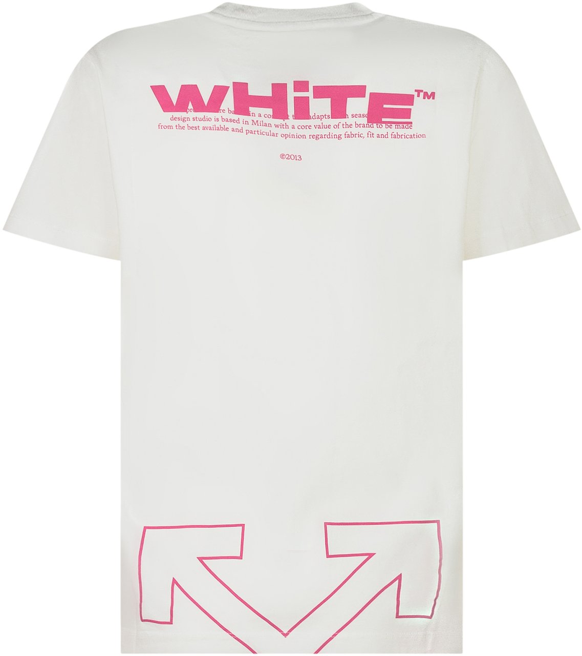 OFF-WHITE Off-White T-shirt Bianca con Stampa Rosa Logo Arrow Wit
