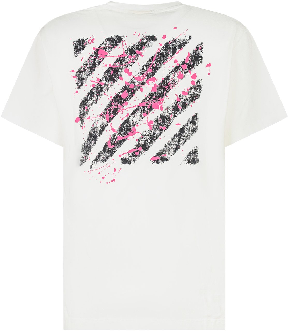 OFF-WHITE Off-White T-shirt con Logo Rosa e Grafica Dip Dye Wit