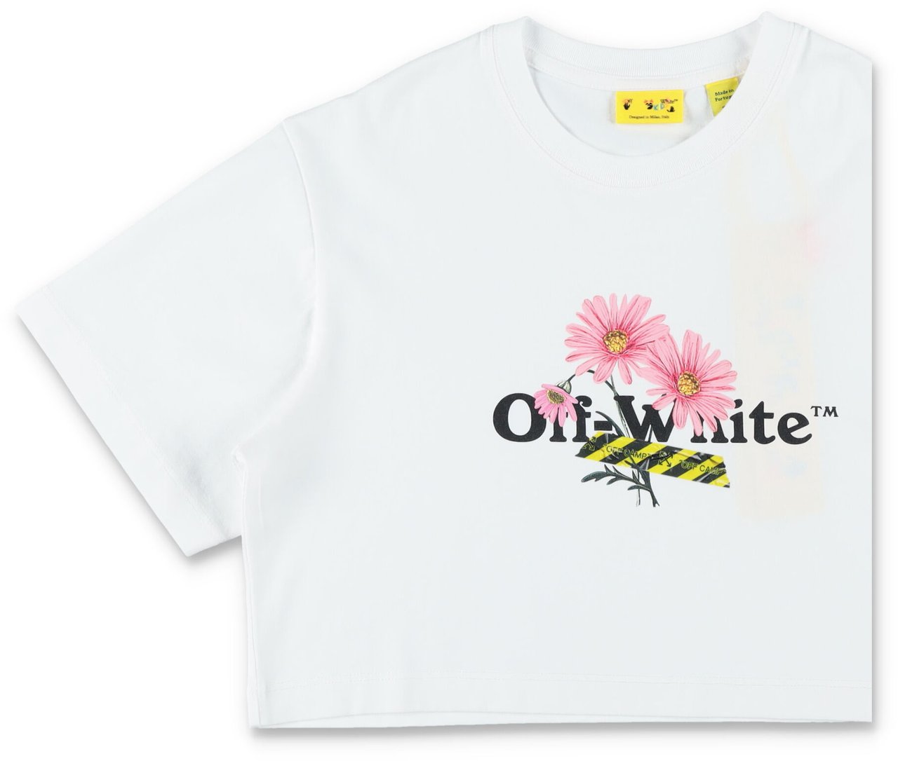 OFF-WHITE Daisy Logo Crop Tee Bianco Wit