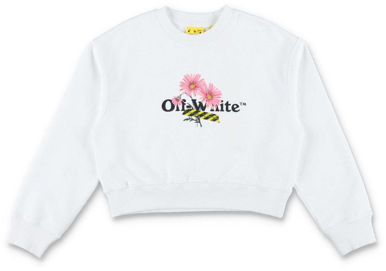 OFF-WHITE Daisy Logo Crop Fleece Bianco Wit