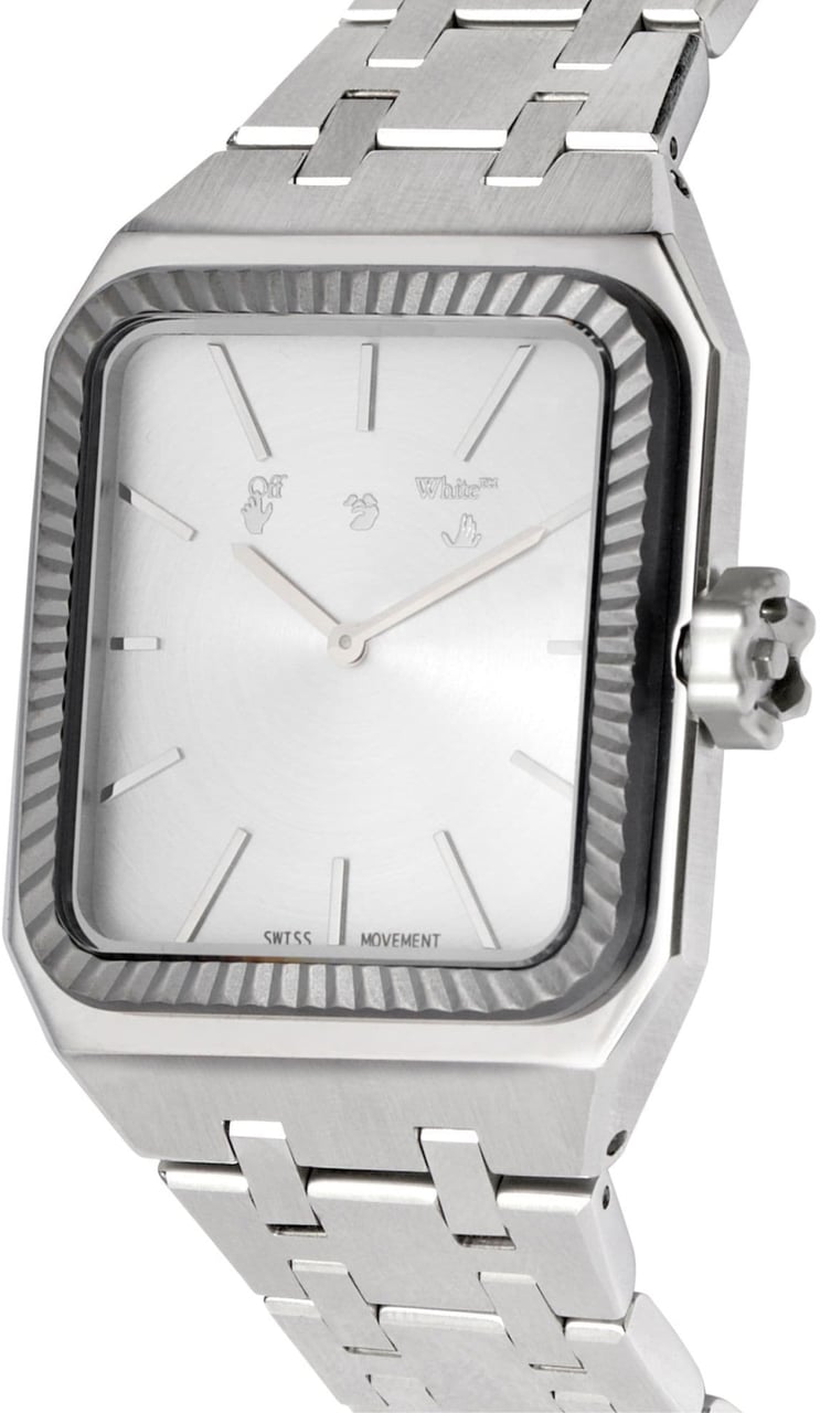 OFF-WHITE Minute Hand Logo Quartz Watch Zilver