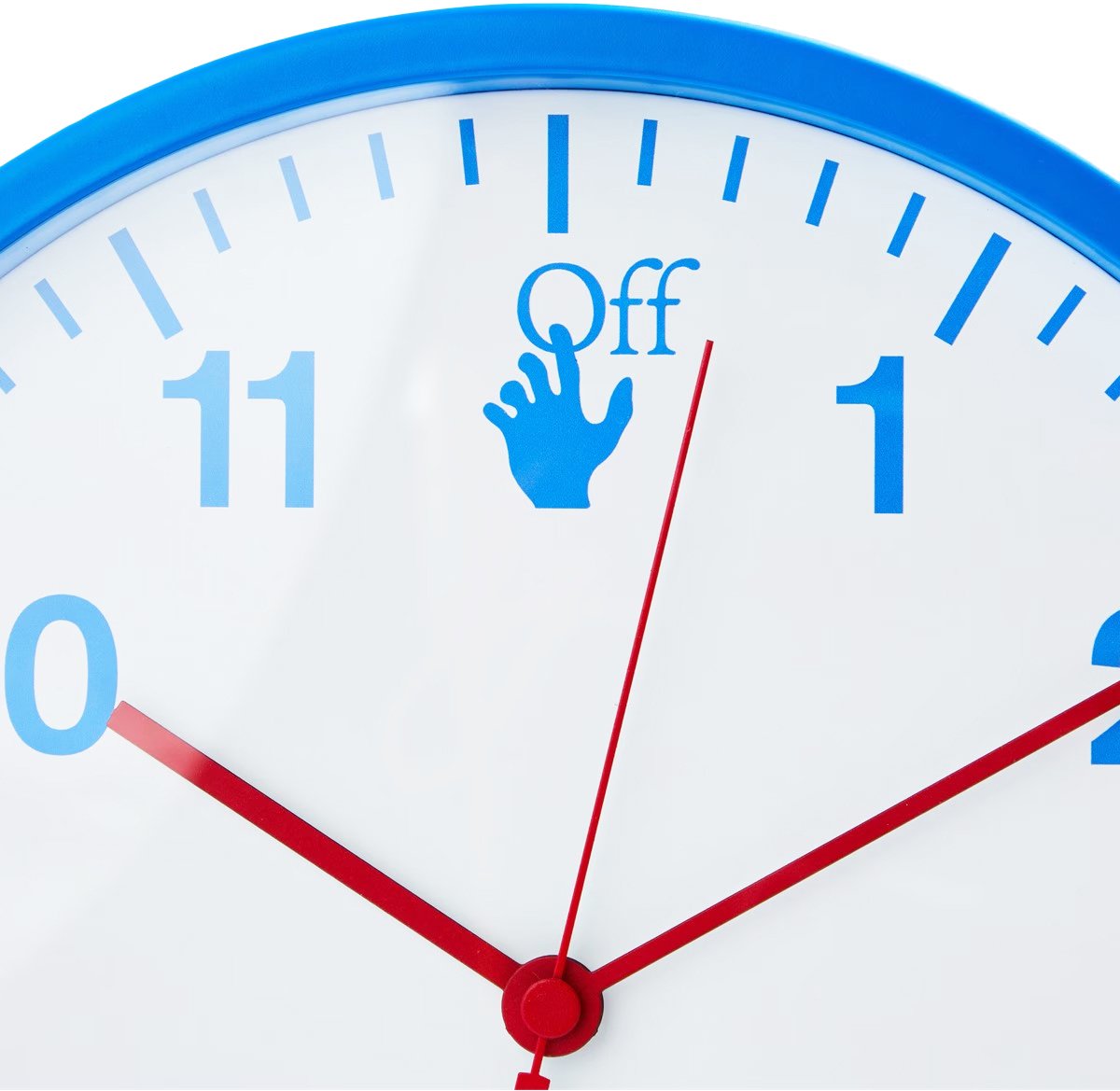 OFF-WHITE Hand Off Logo Quartz Wall Clock Blauw
