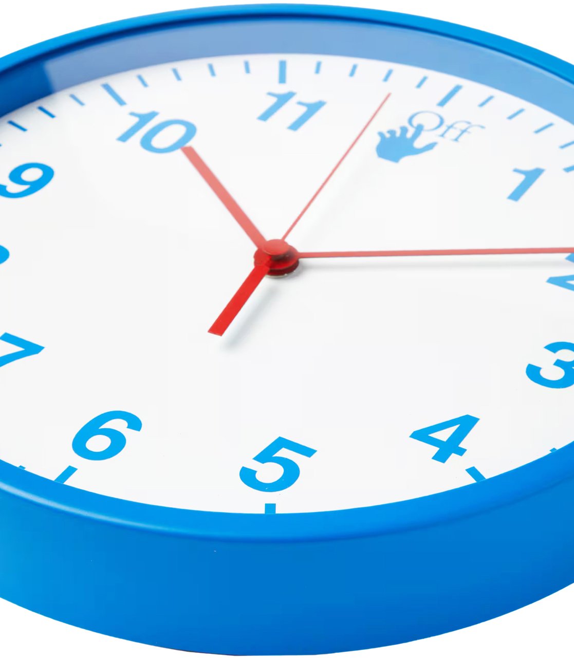 OFF-WHITE Hand Off Logo Quartz Wall Clock Blauw