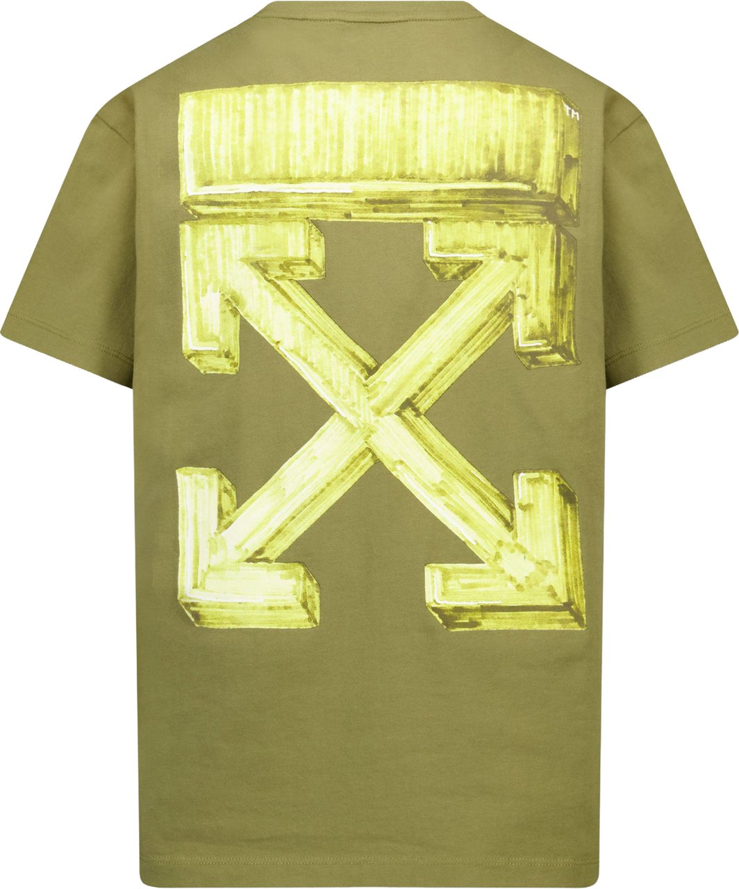 Off-White Kinder Jongens T-Shirt In Olijf Groen Groen