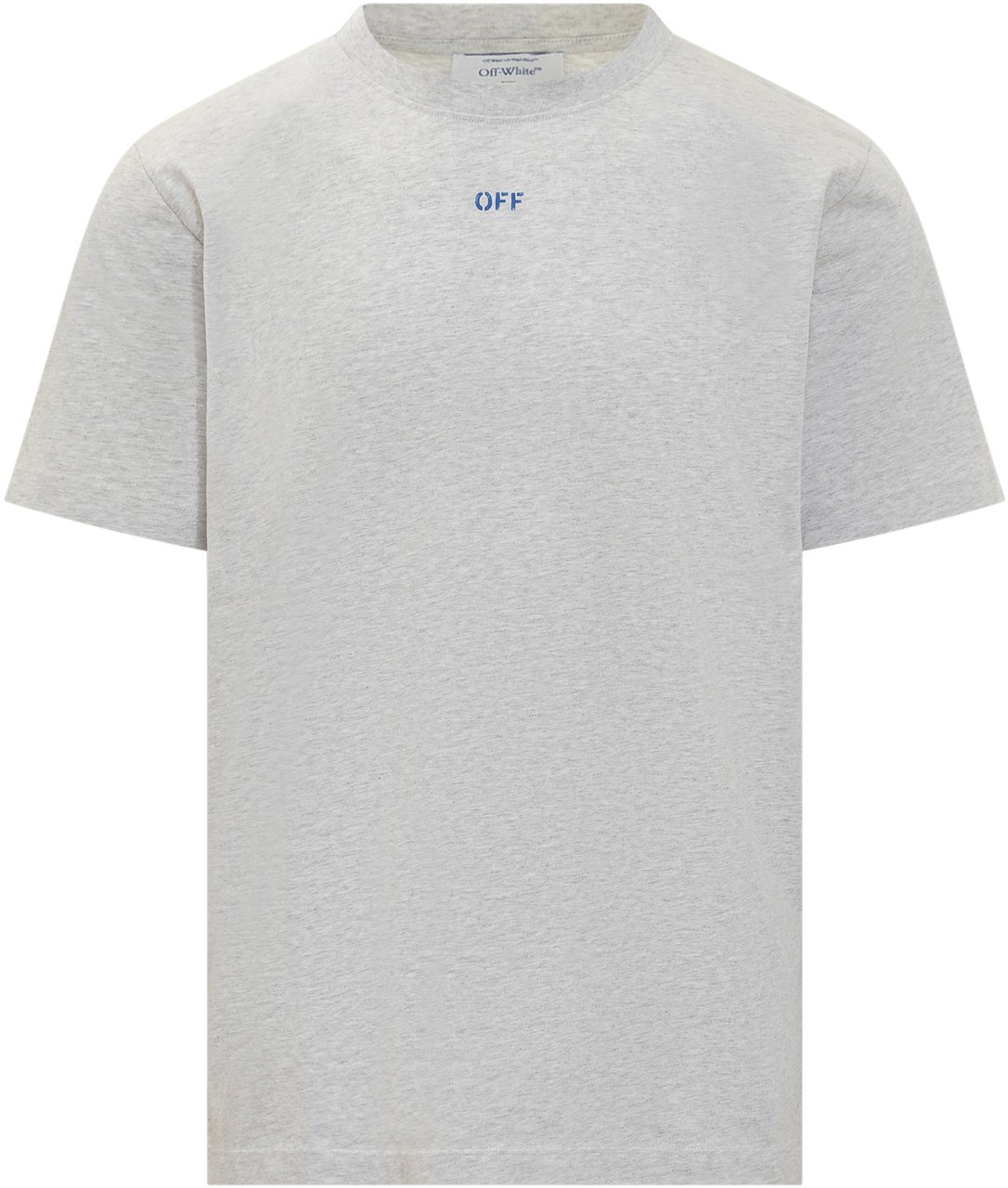 OFF-WHITE Off-White T-Shirt Grigia con Ricamo Blu Grijs
