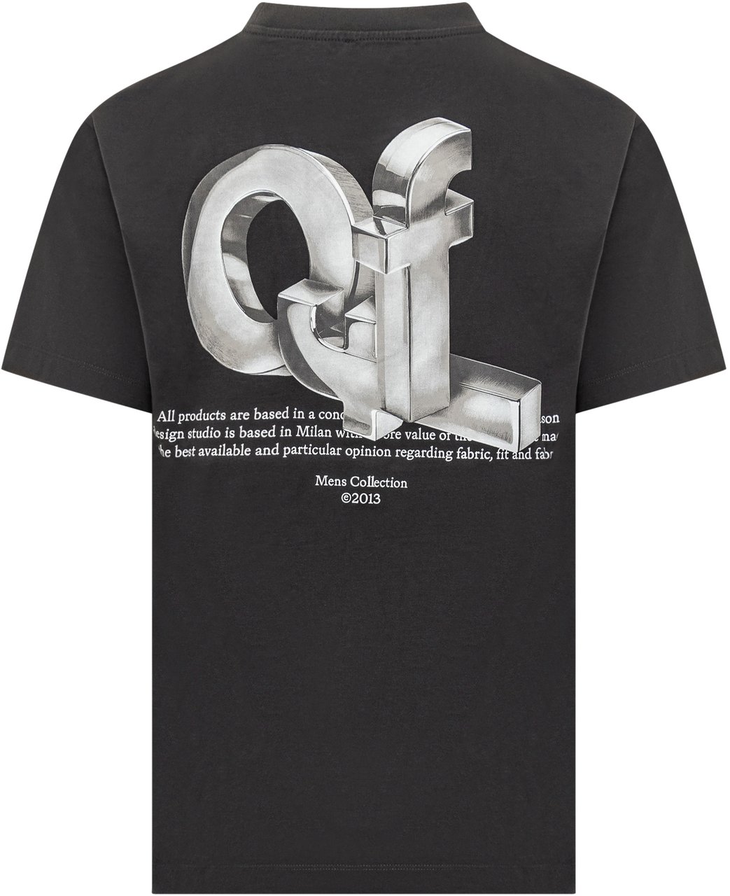 OFF-WHITE Off-White T-Shirt Nera con Logo Arrows Metallico Zwart