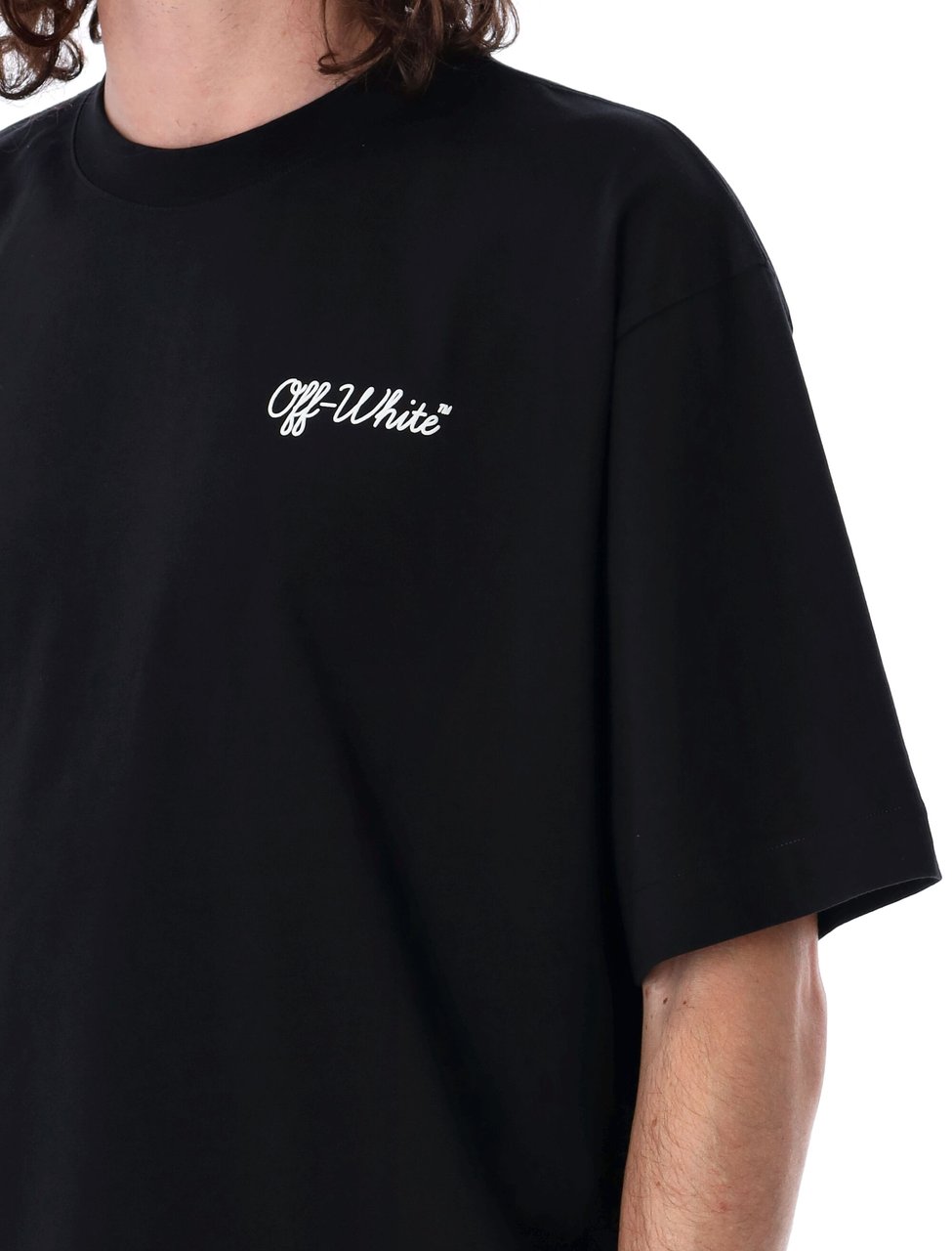 OFF-WHITE Script Skate Tee Nero Zwart