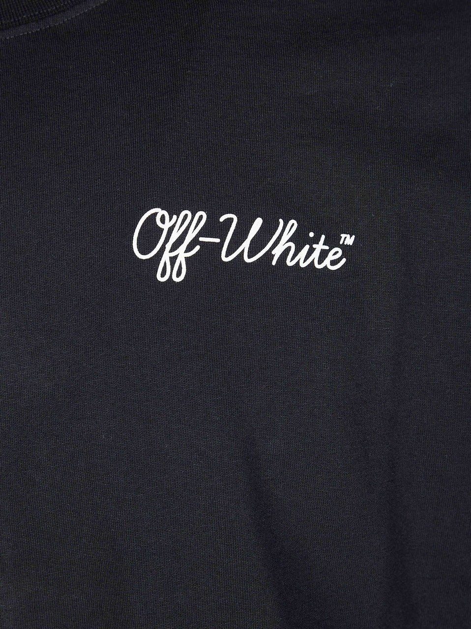 OFF-WHITE Black Script Logo Boxy Crew T-Shirt Zwart