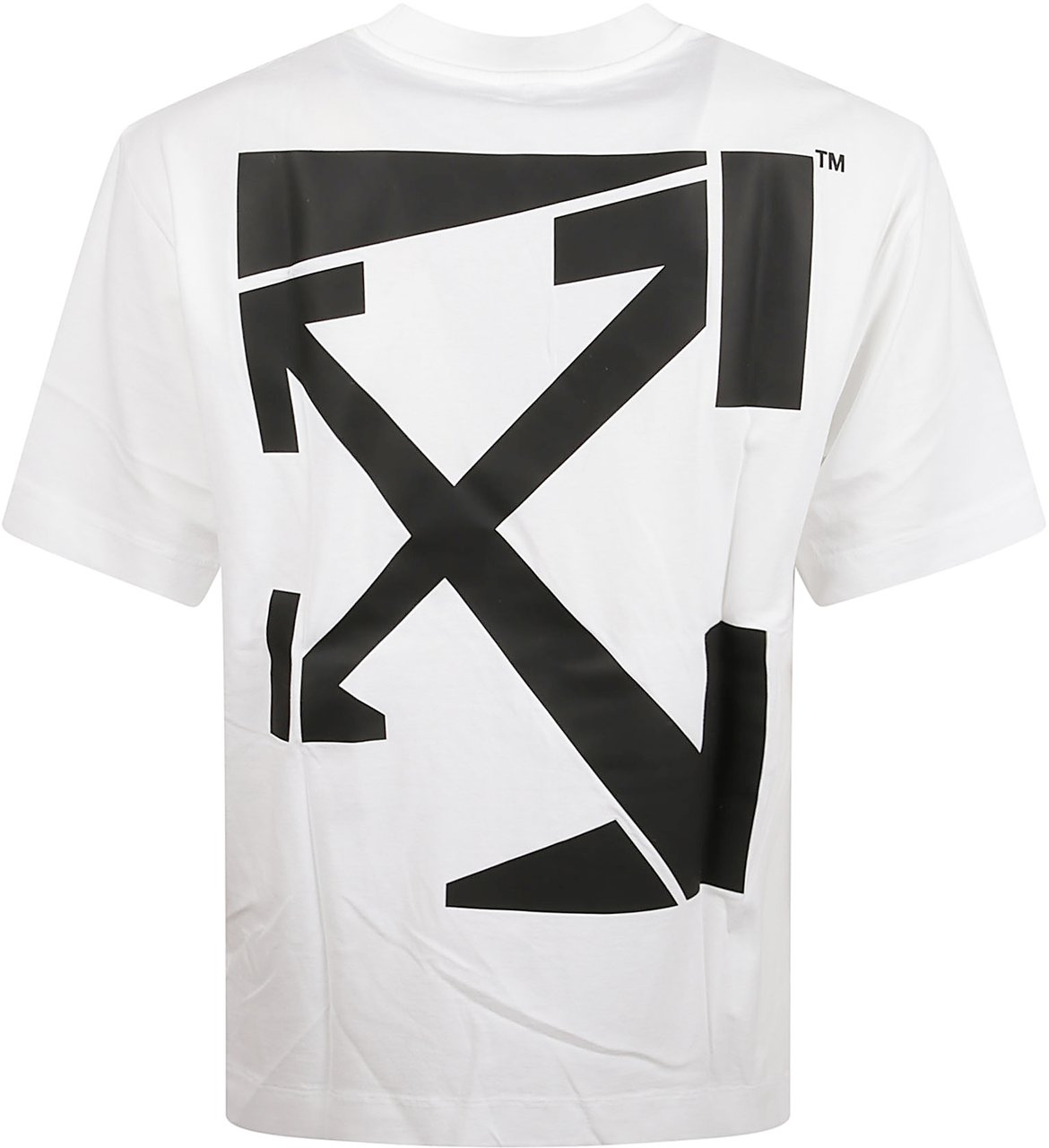 OFF-WHITE Run Arrow Skate Cotton Crew Neck T-Shirt Wit