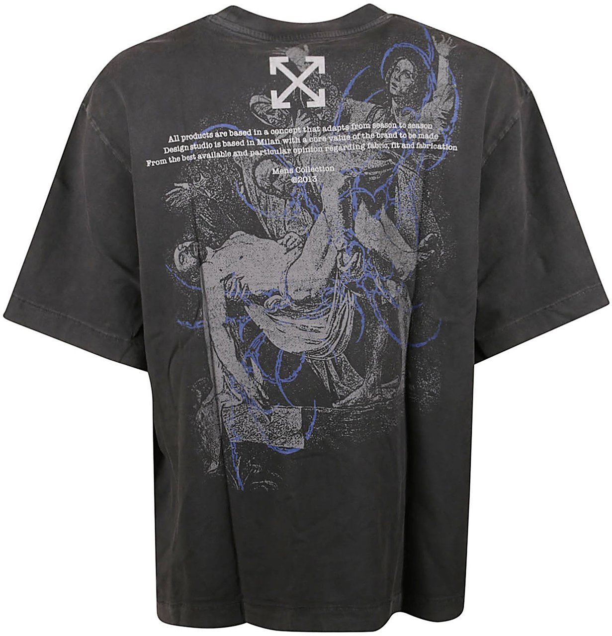 OFF-WHITE Faded Painting Skate T-shirt Black Zwart