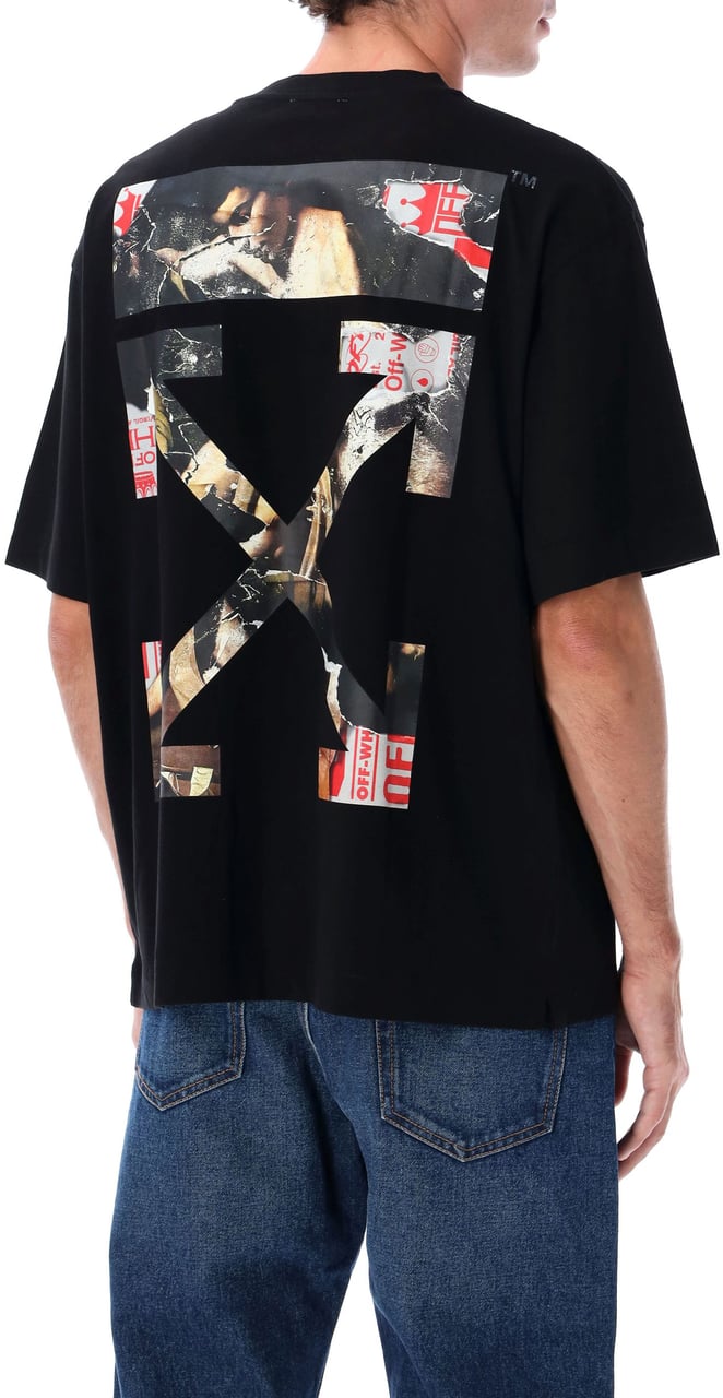 OFF-WHITE Paint Arrow Skate S/S Tee Nero Zwart
