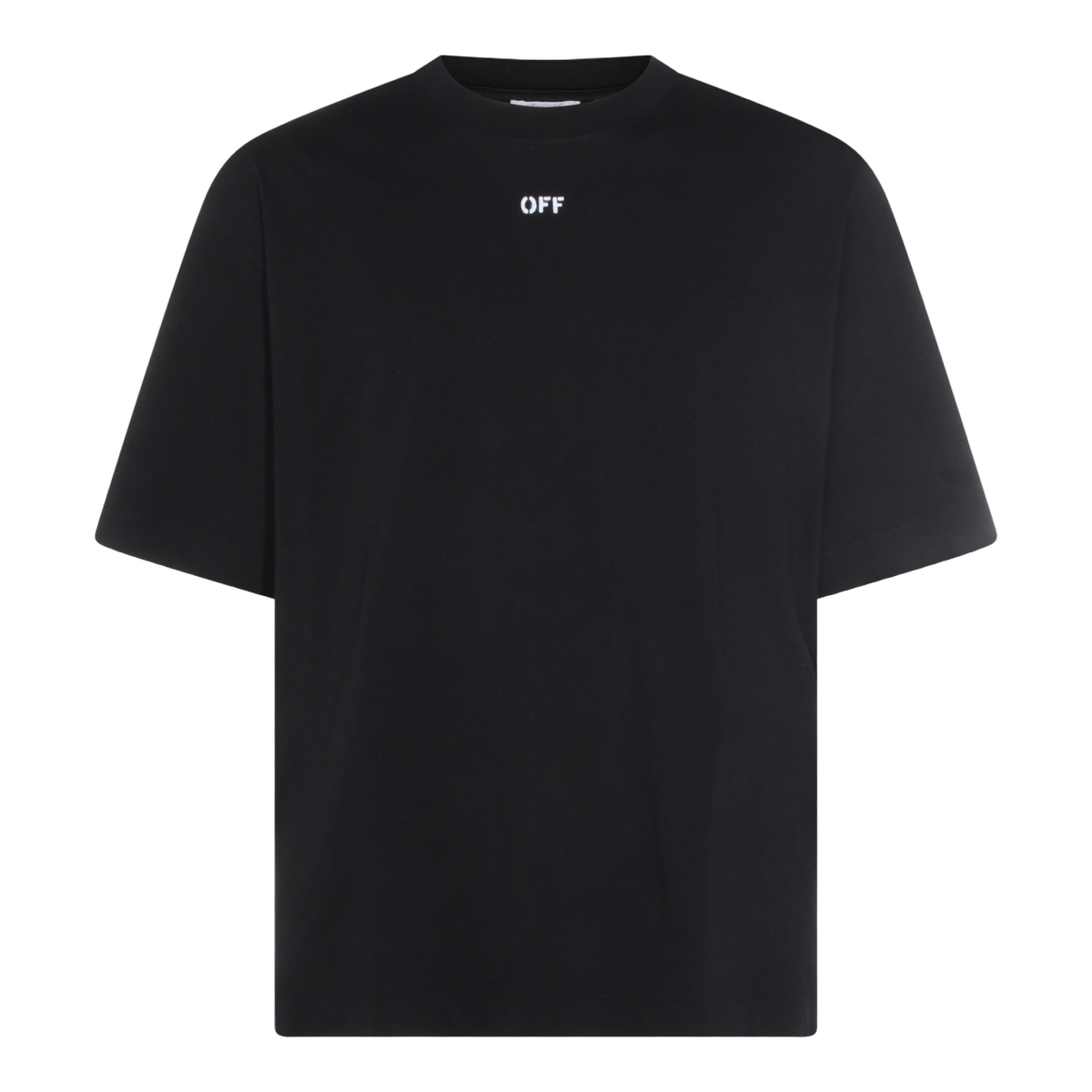 OFF-WHITE Graphic Black T-Shirt With Abstract Back Design Zwart