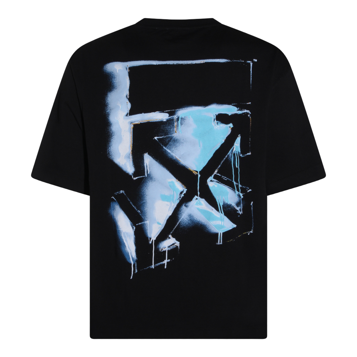 OFF-WHITE Graphic Black T-Shirt With Abstract Back Design Zwart