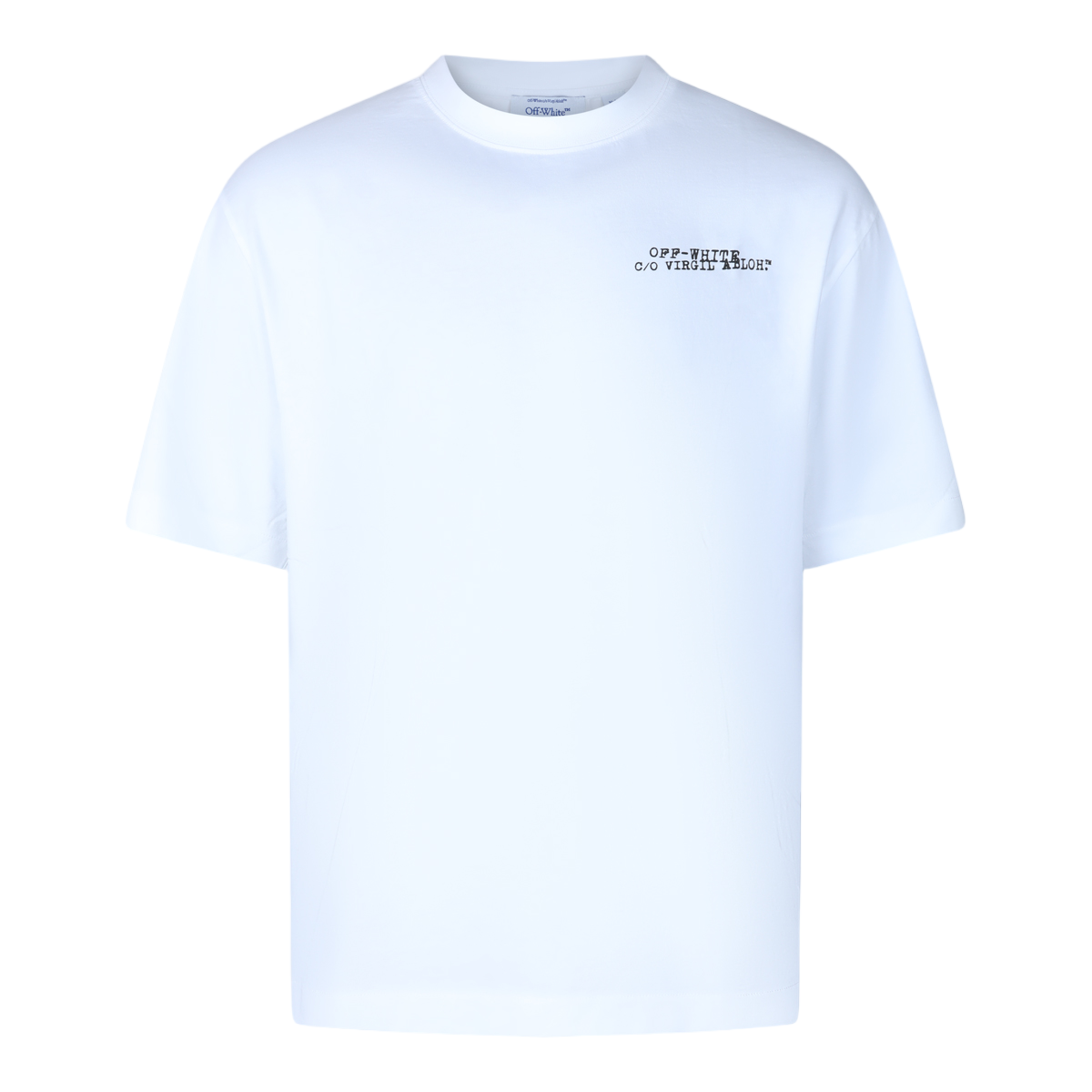OFF-WHITE White Short-Sleeve T-Shirt with Abstract Design Zilver