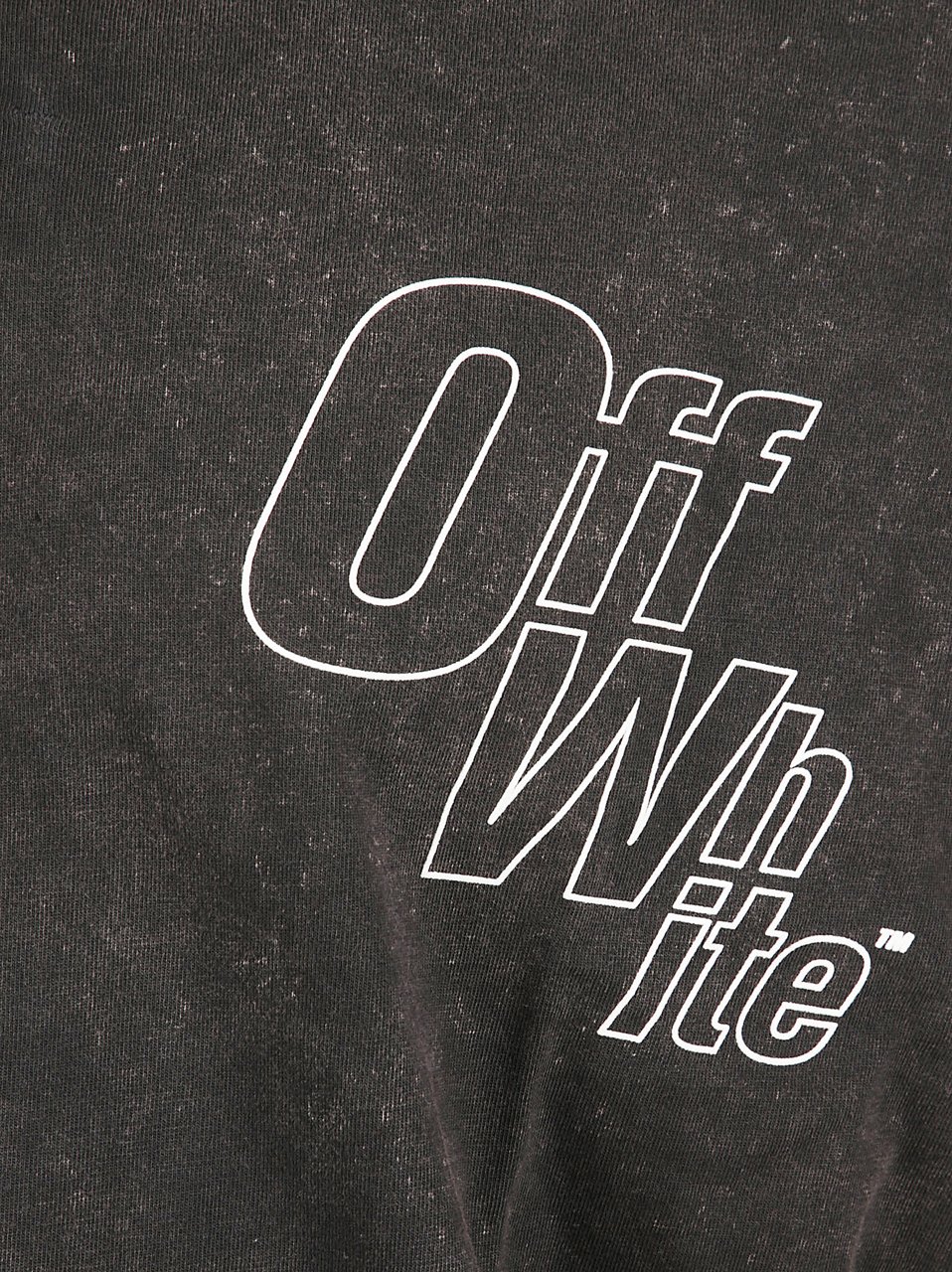 OFF-WHITE Long-Sleeve Polo Shirt with Half-Zip and Graphic Design Zwart
