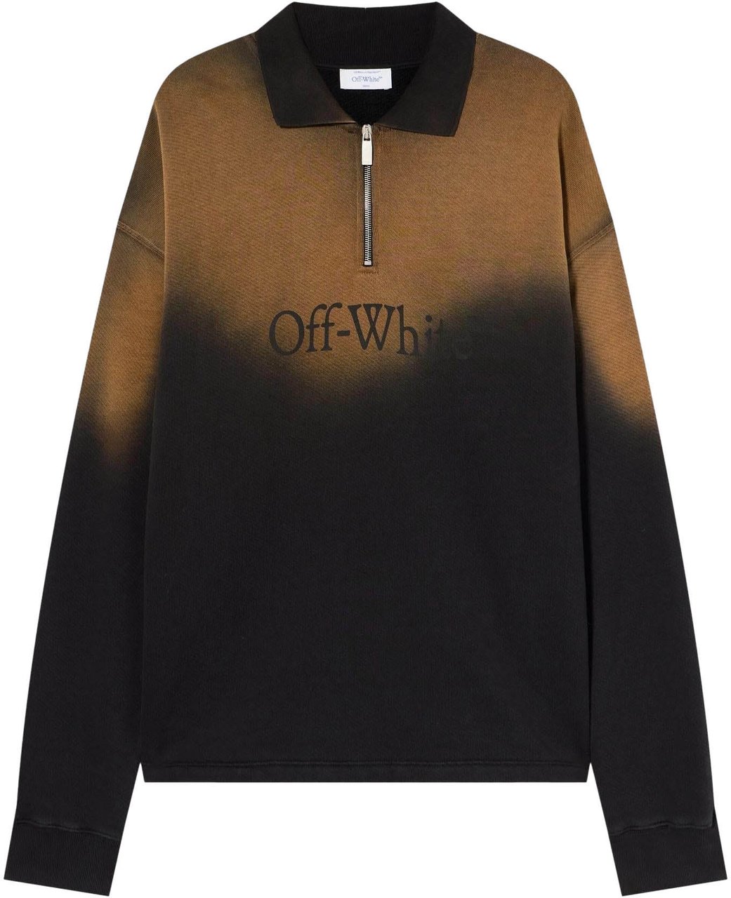 OFF-WHITE Heren LAUNDRY FLEECE L/S POLO Zwart