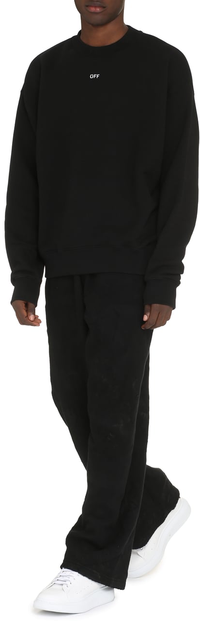 OFF-WHITE Cotton crew-neck sweatshirt Zwart