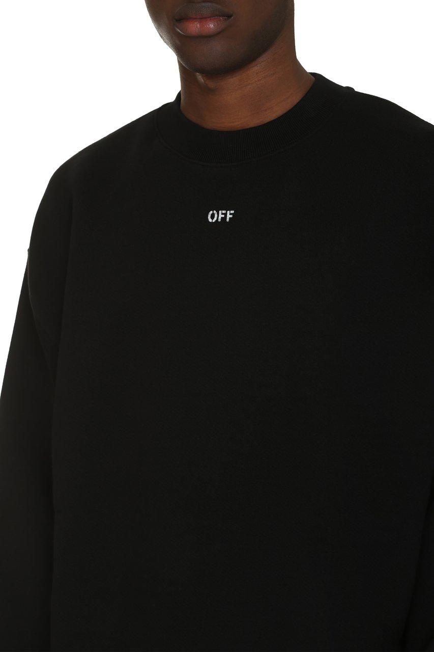OFF-WHITE Cotton crew-neck sweatshirt Zwart