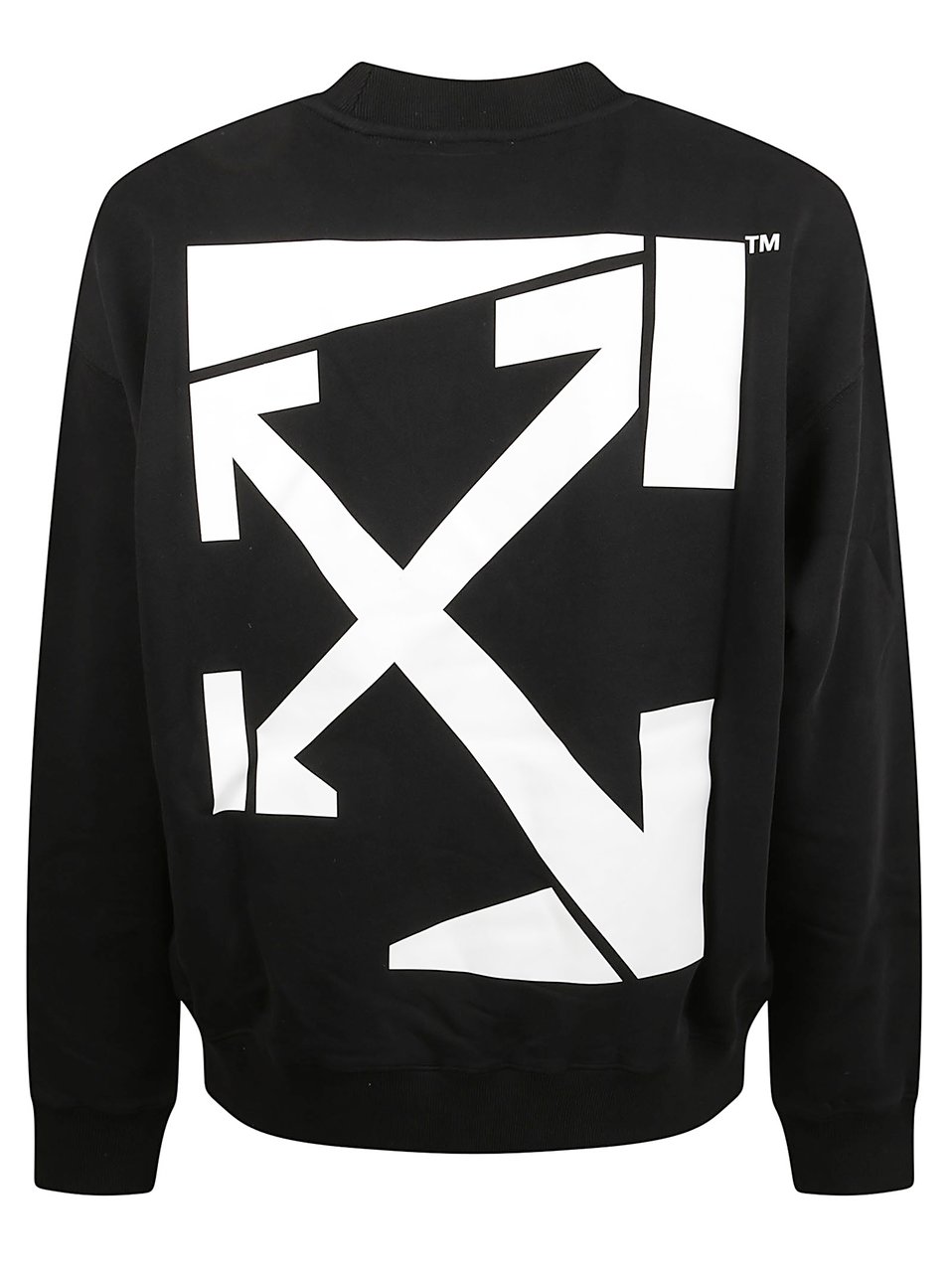 OFF-WHITE Crew Neck Sweatshirt With Signature Logo Design Zwart