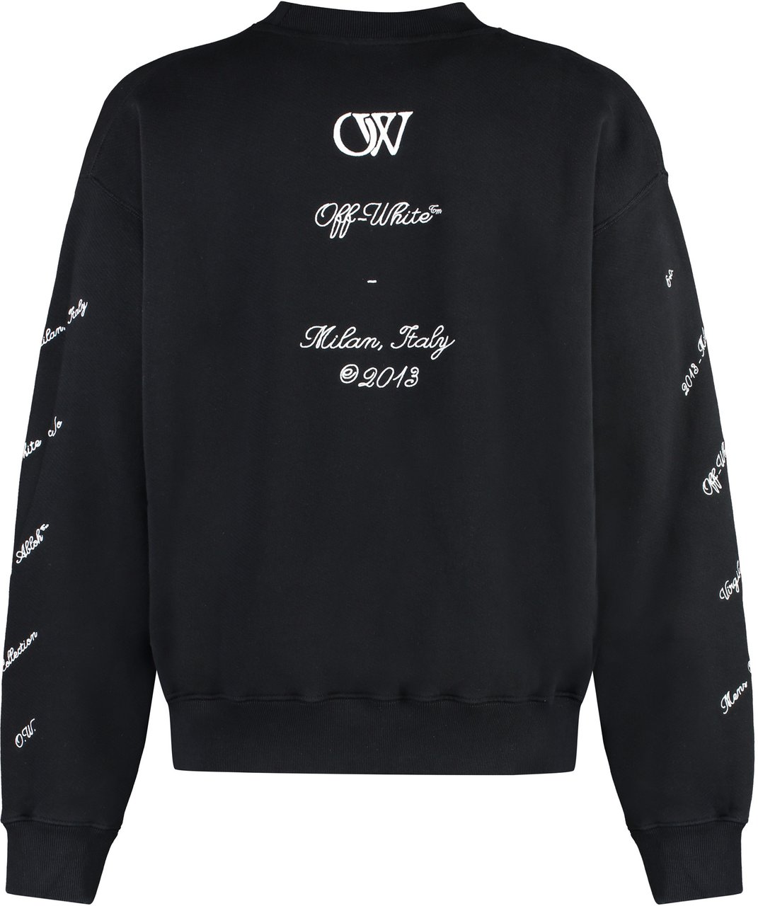 OFF-WHITE Cotton crew-neck sweatshirt Zwart