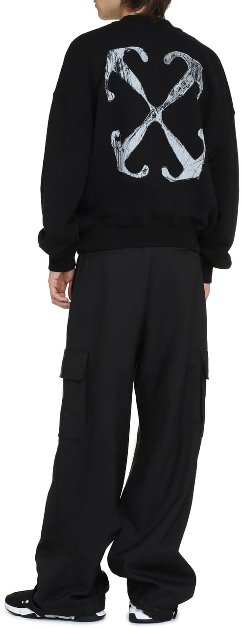 OFF-WHITE Cotton crew-neck sweatshirt Zwart
