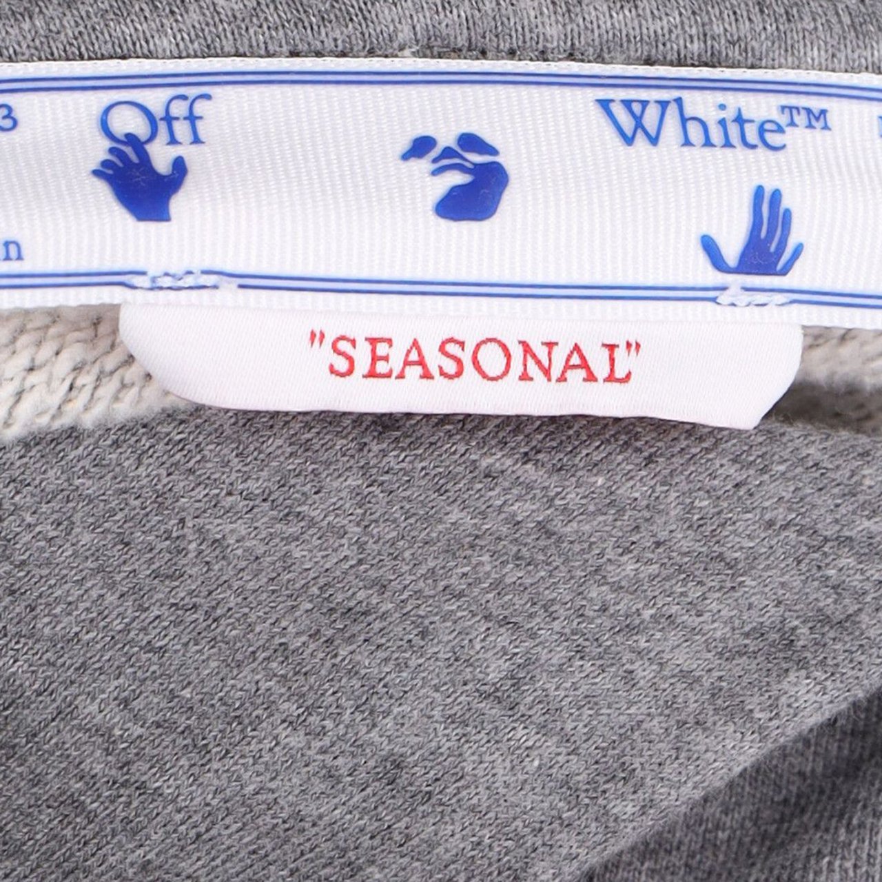 OFF-WHITE Relaxed-Fit Grey Hoodie With Bold Front And Back Prints Grijs