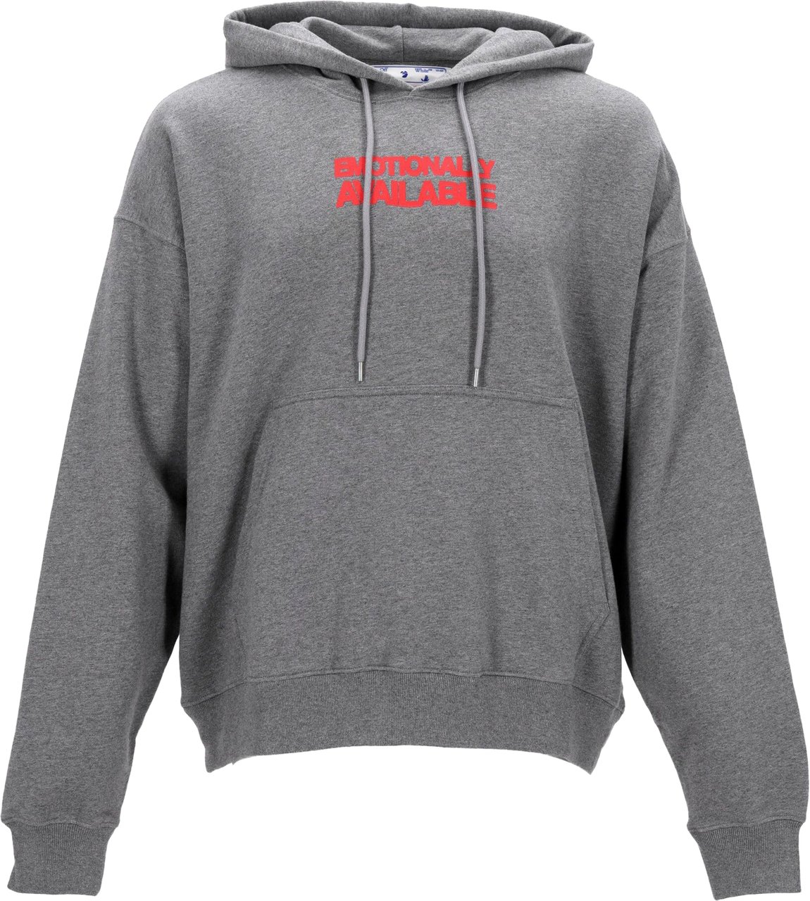 OFF-WHITE Relaxed-Fit Grey Hoodie With Bold Front And Back Prints Grijs