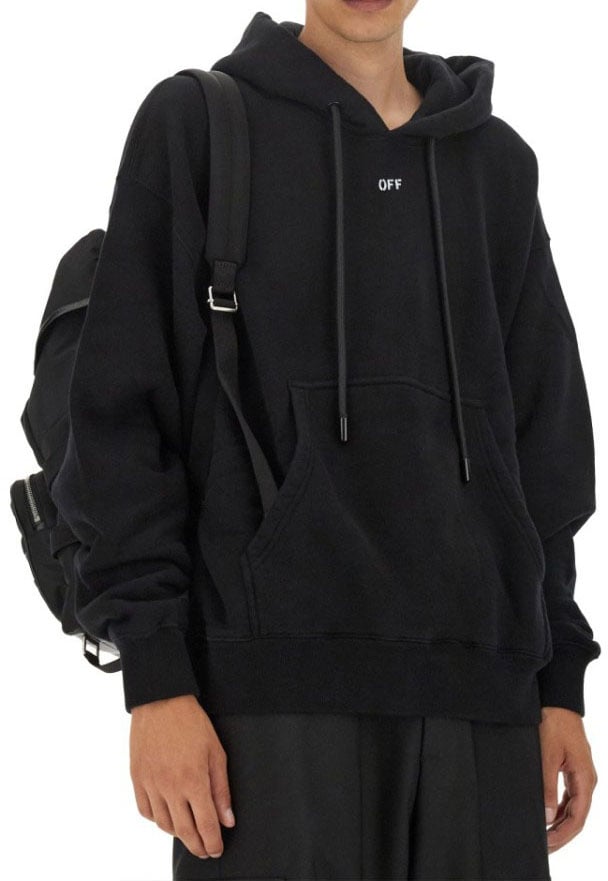 OFF-WHITE Oversized Black Hoodie Zwart