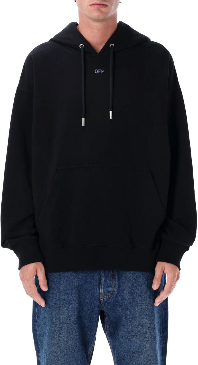 OFF-WHITE Off-White Stencil Arrow cotton skate hoodie Zwart